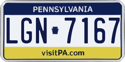 PA license plate LGN7167