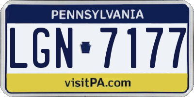 PA license plate LGN7177
