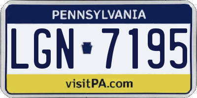 PA license plate LGN7195