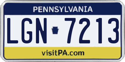 PA license plate LGN7213