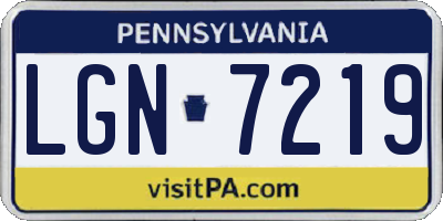 PA license plate LGN7219