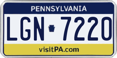 PA license plate LGN7220