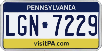 PA license plate LGN7229