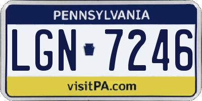 PA license plate LGN7246