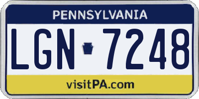 PA license plate LGN7248