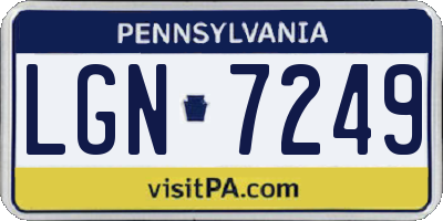 PA license plate LGN7249