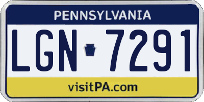 PA license plate LGN7291