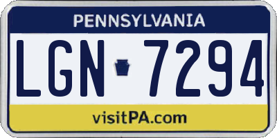 PA license plate LGN7294
