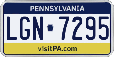 PA license plate LGN7295