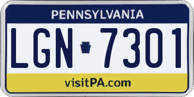 PA license plate LGN7301
