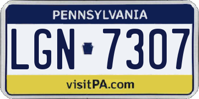 PA license plate LGN7307