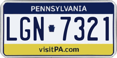 PA license plate LGN7321