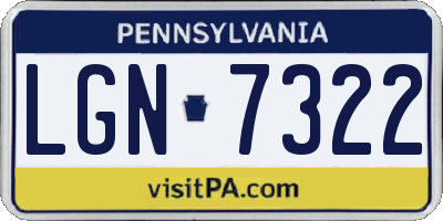 PA license plate LGN7322