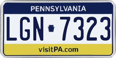 PA license plate LGN7323