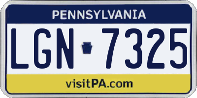 PA license plate LGN7325