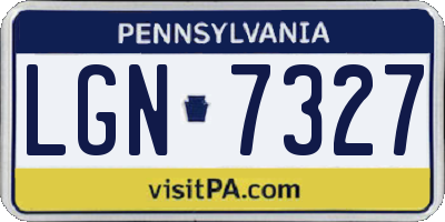 PA license plate LGN7327