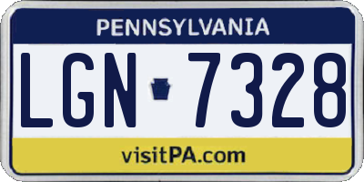 PA license plate LGN7328