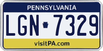 PA license plate LGN7329