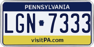 PA license plate LGN7333