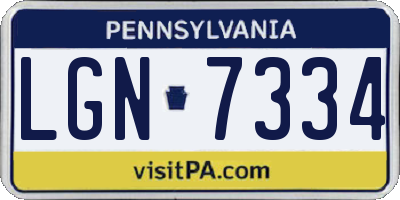 PA license plate LGN7334