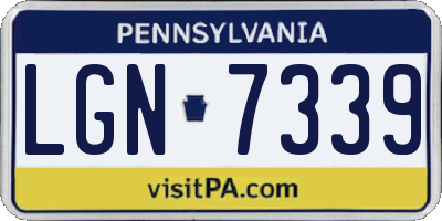 PA license plate LGN7339
