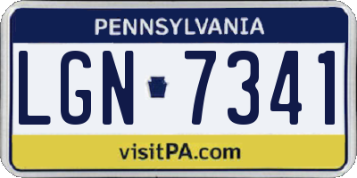 PA license plate LGN7341