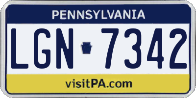 PA license plate LGN7342