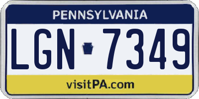 PA license plate LGN7349