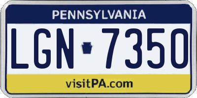 PA license plate LGN7350