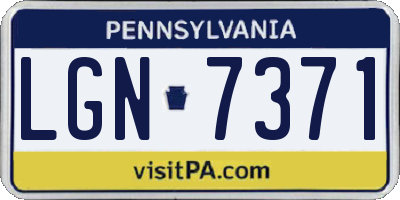 PA license plate LGN7371