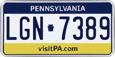 PA license plate LGN7389