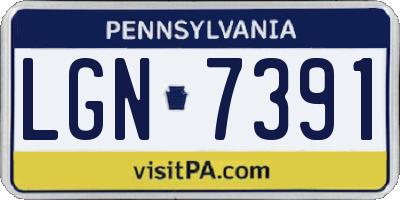 PA license plate LGN7391