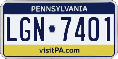 PA license plate LGN7401