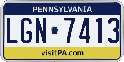 PA license plate LGN7413