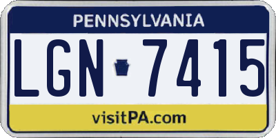 PA license plate LGN7415