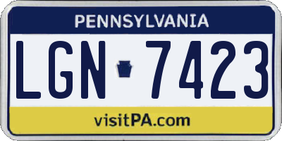PA license plate LGN7423