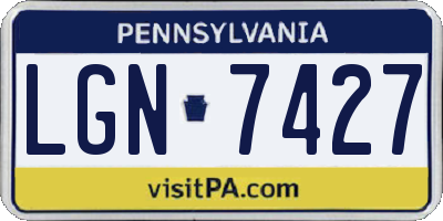 PA license plate LGN7427