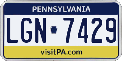 PA license plate LGN7429