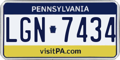 PA license plate LGN7434