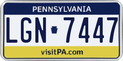 PA license plate LGN7447