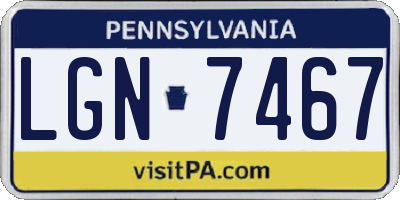 PA license plate LGN7467