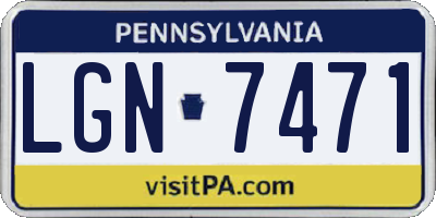 PA license plate LGN7471