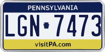 PA license plate LGN7473