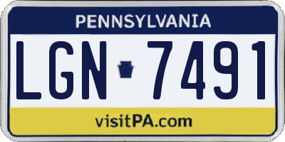 PA license plate LGN7491