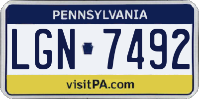 PA license plate LGN7492