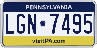 PA license plate LGN7495