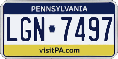 PA license plate LGN7497