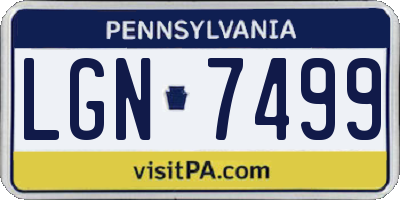 PA license plate LGN7499