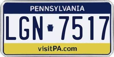 PA license plate LGN7517