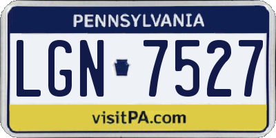 PA license plate LGN7527